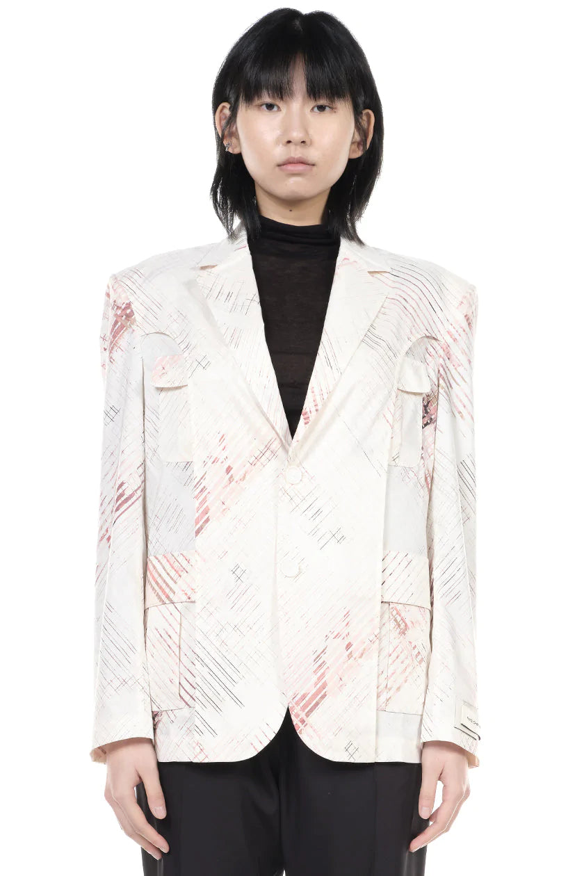 Ivory Printed Blazer Women's Brand Blazer