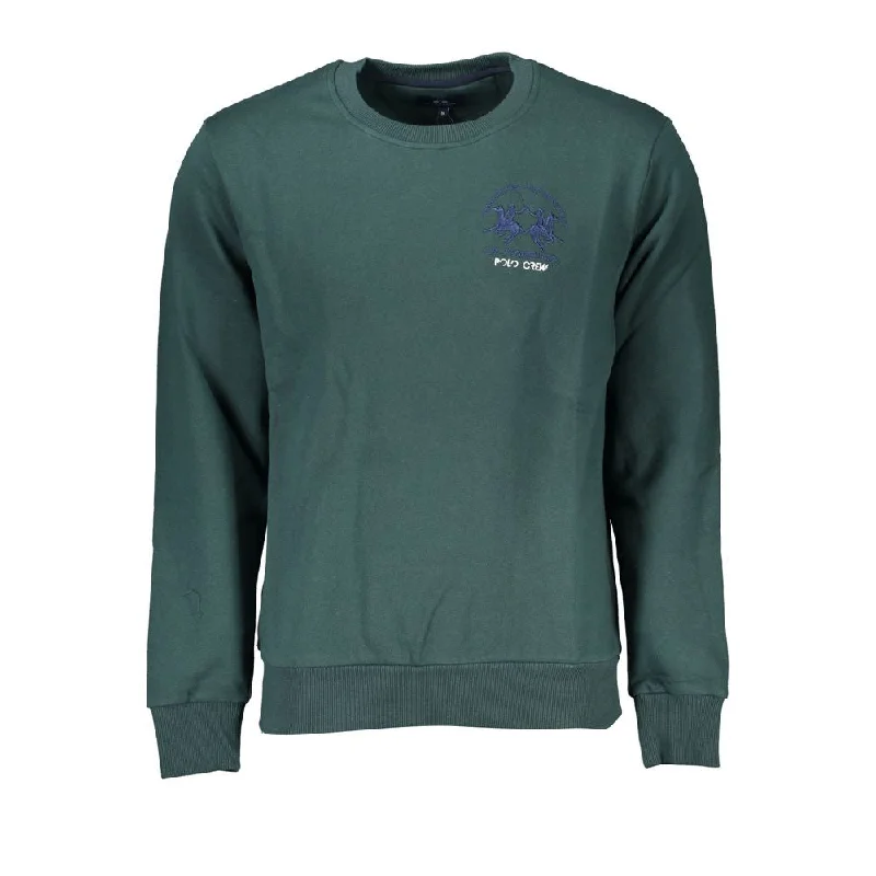 Emerald Crew Neck Cotton Sweater - Regular Fit Zippered Buttoned Snapped