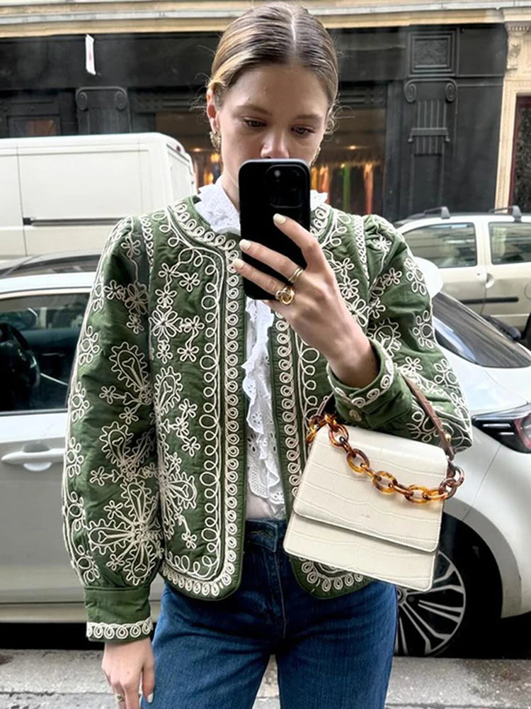 Advbridge Vintage Floral Printed Short Coats Women Loose O-neck Long Lantern Sleeve Cardigan Jacket 2024 Autumn Lady High Street Outwears Toggled Drawstring Belted Advbridge Vintage Floral Printed Short Coats Women Loose O-neck Long Lantern Sleeve Cardigan Jacket 2024 Autumn Lady High Street Outwears Toggled Drawstring Belted