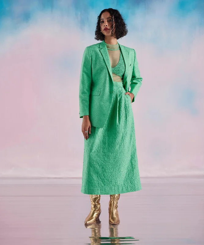 Conti Heart Emb Jacket And Skirt Set Notch Collar Jacket Peter Pan Collar Jacket Cowl Neck Jacket
