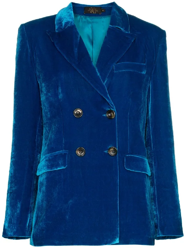 Tiger Lily double-breasted silk blend velvet blazer Women's Unique Blazer