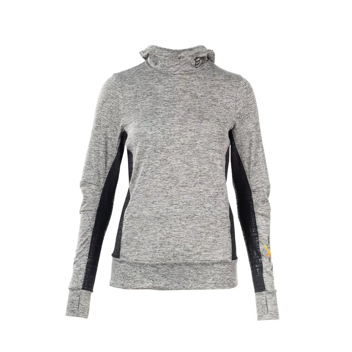 B Vertigo Women's Speckled gray NEXTINI BVX SWEATER SHIRT w/ HOOD Terry Terry Cloth Terry Knit