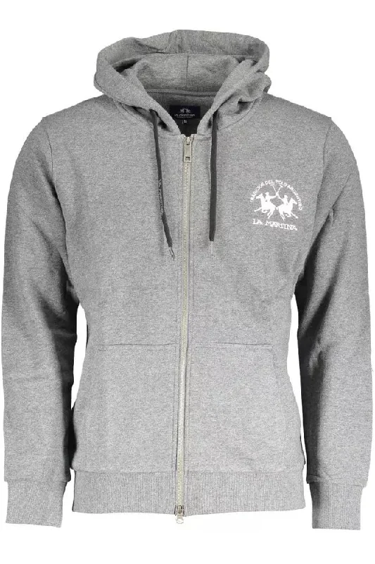 Gray Cotton Men Sweater Stretchy Elastic Breathable