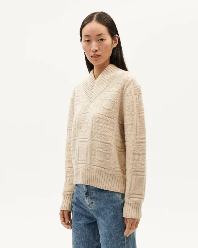 Miranda Wool Sweater Ivory Modern Contemporary Chic