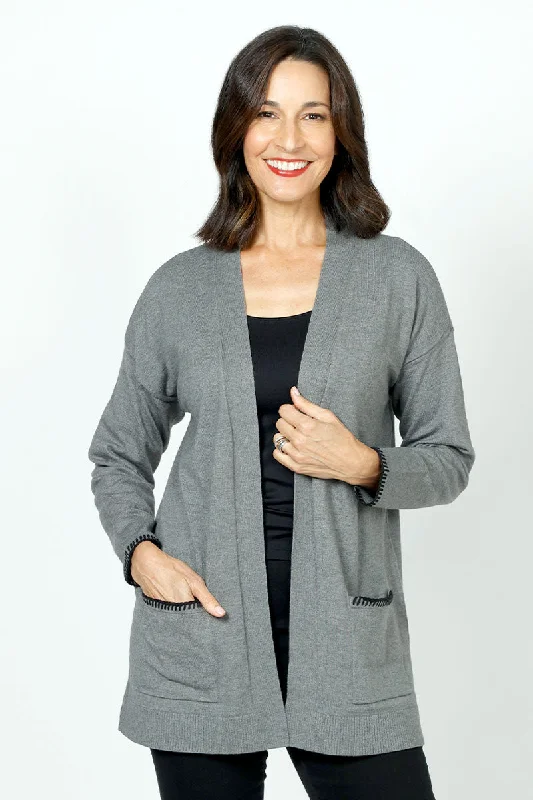 Ten Oh 8 Whipstitch Cardigan Satin Fabric Silk Fabric Chiffon Fabric