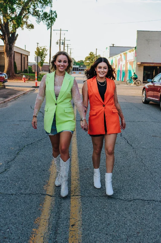 Really Mean It Sleeveless Blazer -2 Colors Women's Simple Jacket