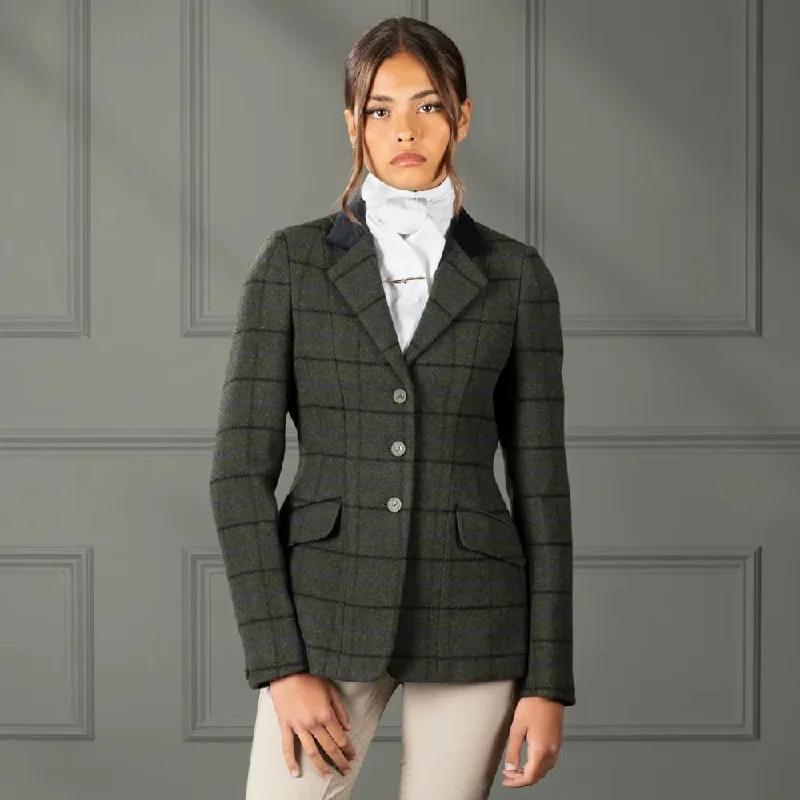 Shires Aubrion Ladies Saratoga Tweed Jacket Dark Green Check Jersey Jacket Tulle Jacket Batik Jacket