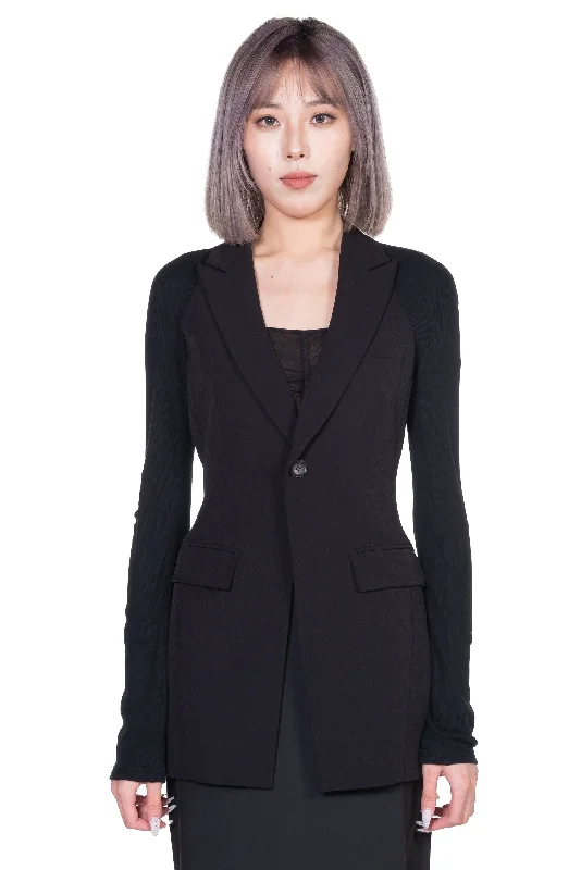 Cut-Out Back Blazer Women's Solid Blazer