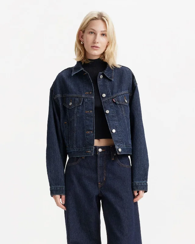 Levi's® Womens Shrunken 90's Trucker Jacket - Remember Together Appliqued Jacket Beaded Jacket Sequined Jacket Levi's® Womens Shrunken 90's Trucker Jacket - Remember Together Appliqued Jacket Beaded Jacket Sequined Jacket