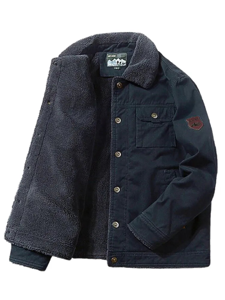 Advbridge Imitated Lamb Wool Short Padded Jacket Men Women Thickened Plus Velvet Large Size Fur Collar Couple Padded Parkas Winter Coat Lightweight Insulated Parka Jacket