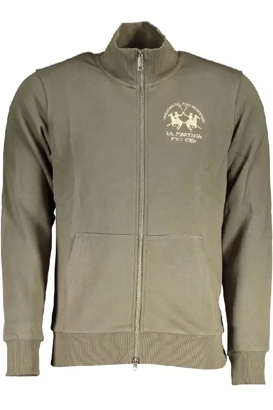 Green Cotton Men Sweater Machine Wash Dry Clean Hand Wash