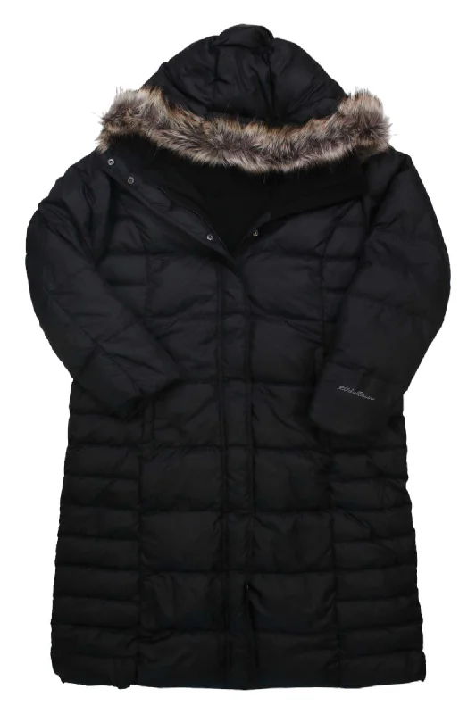 Eddie Bauer Womens Lodge Down Duffle Parka Warm Fur-Trimmed Parka