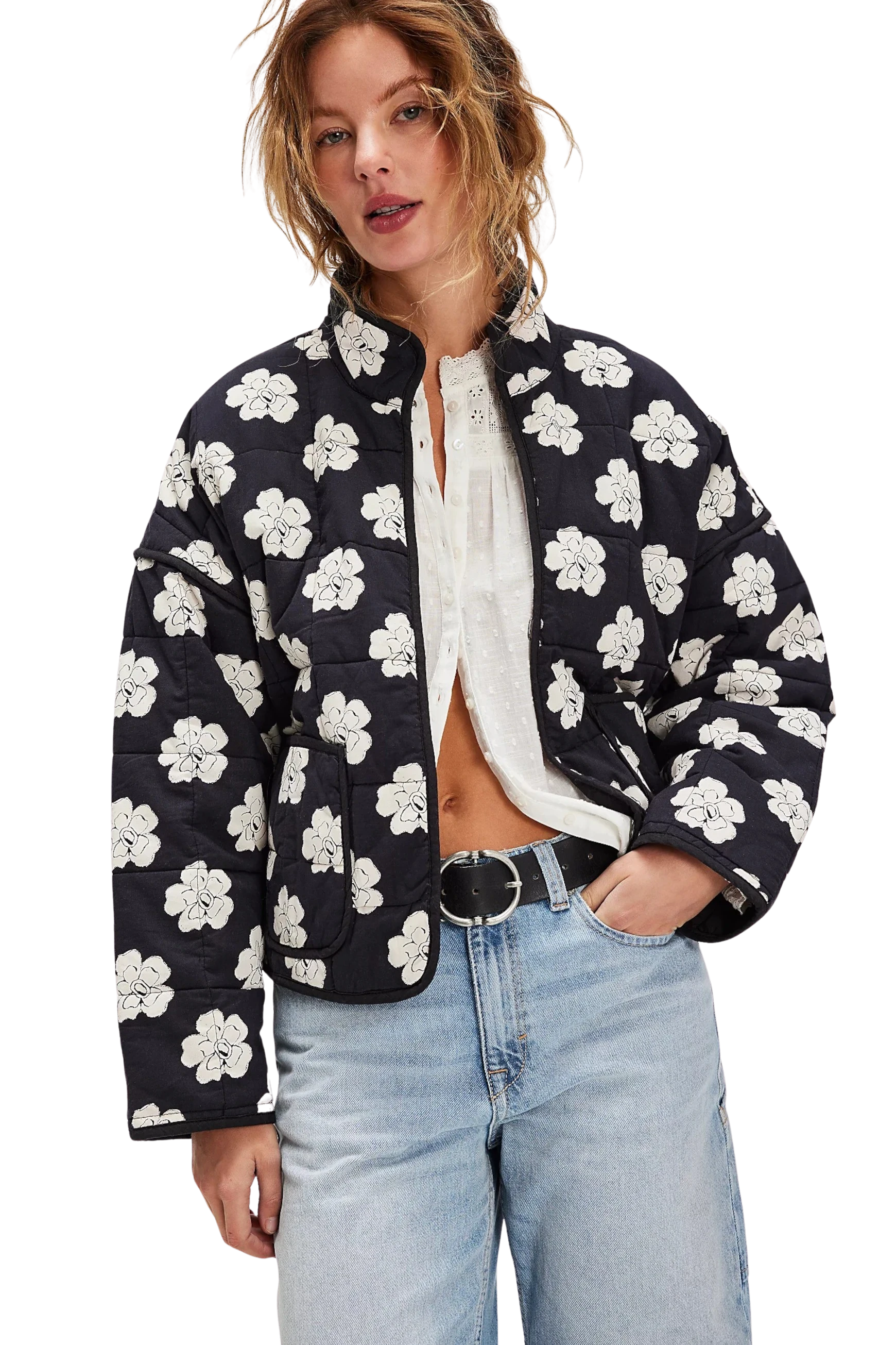 Chloe Jacket in Night Blooms Combo Rayon Jacket Velvet Jacket Corduroy Jacket