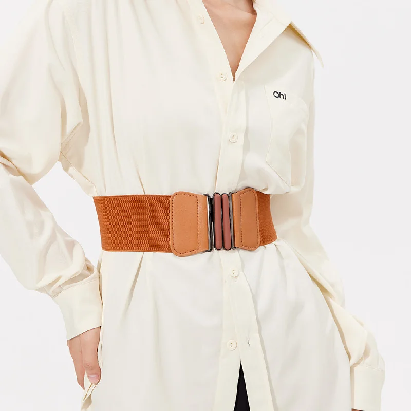Women's Elastic Wide Stretchy Waist Cinch Belt Waistband For Dresses