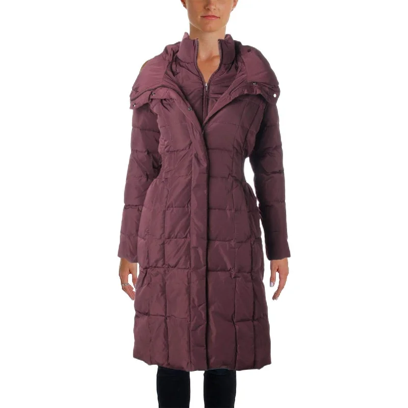 Cole Haan Womens Parka Coat Plush Warm Hooded Parka