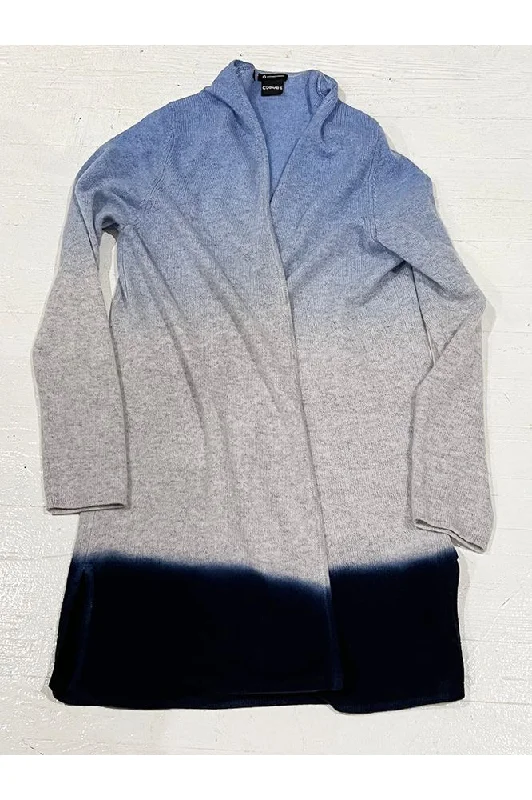 Ocean Grey & Blue Colorblock Cardigan Hooded Cardigan Collared Cardigan Shawl Collar