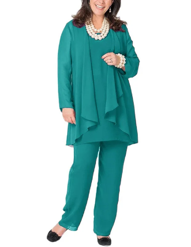 3PCS Chiffon Mother of The Bride Pant suits Long Sleeve Jacket Print Jacket Jacquard Jacket Embroidered Jacket 3PCS Chiffon Mother of The Bride Pant suits Long Sleeve Jacket Print Jacket Jacquard Jacket Embroidered Jacket