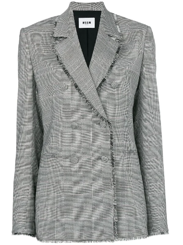 raw edge notch collar blazer Women's Print Jacket