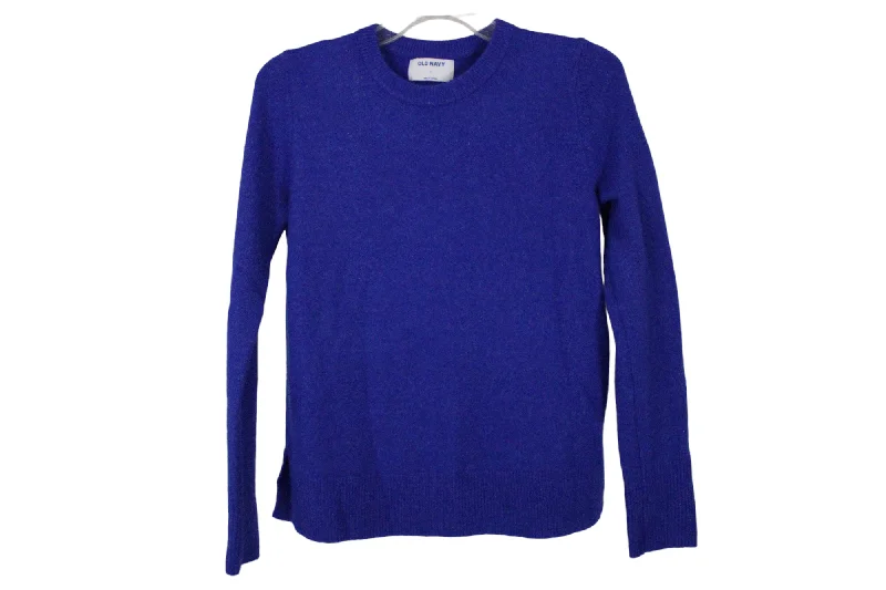 Old Navy Cobalt Blue Knit Sweater | S Toggled Drawstring Belted