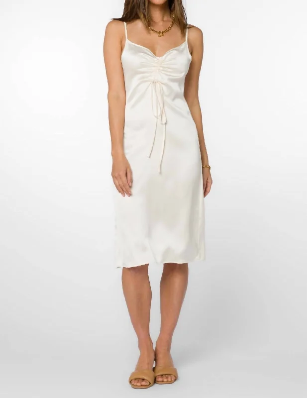 Livvy Satin Slip Dress In Cloud
