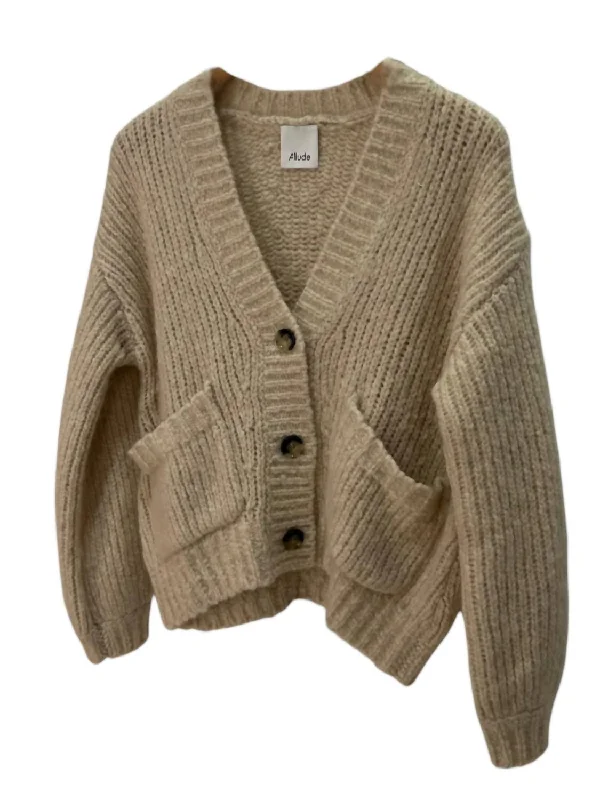 V-Cardigan 1/1 In Cream Machine Wash Dry Clean Hand Wash