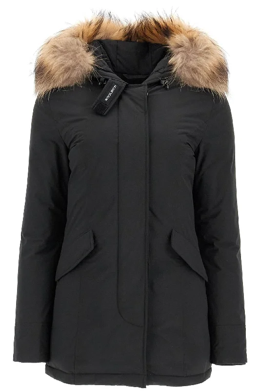 luxury arctic parka with fur CFWWOU0652 FRUT3128 BLACK Padded Longline Parka Coat