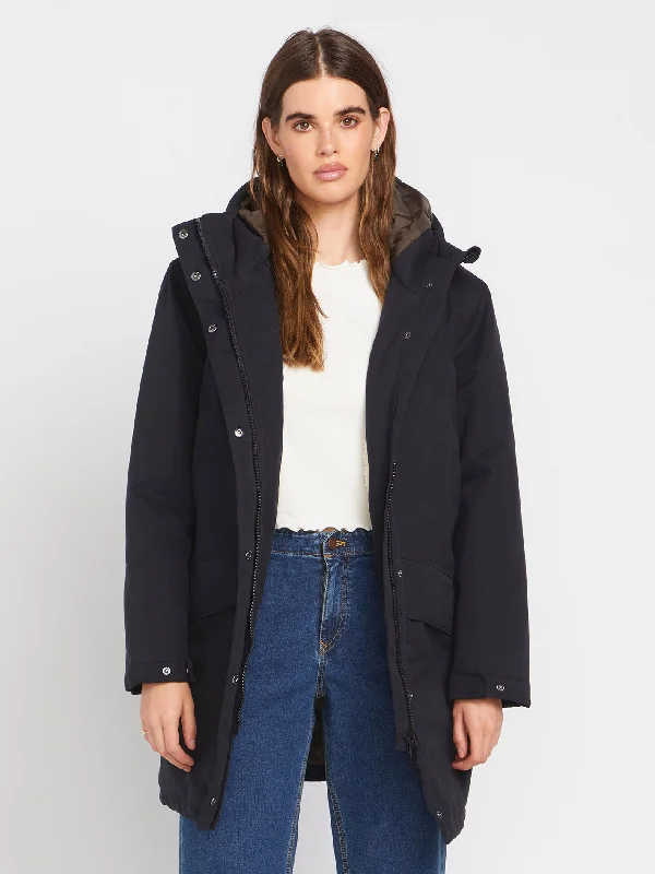 Somestone 10K Parka - Black Long Puffer Parka Coat