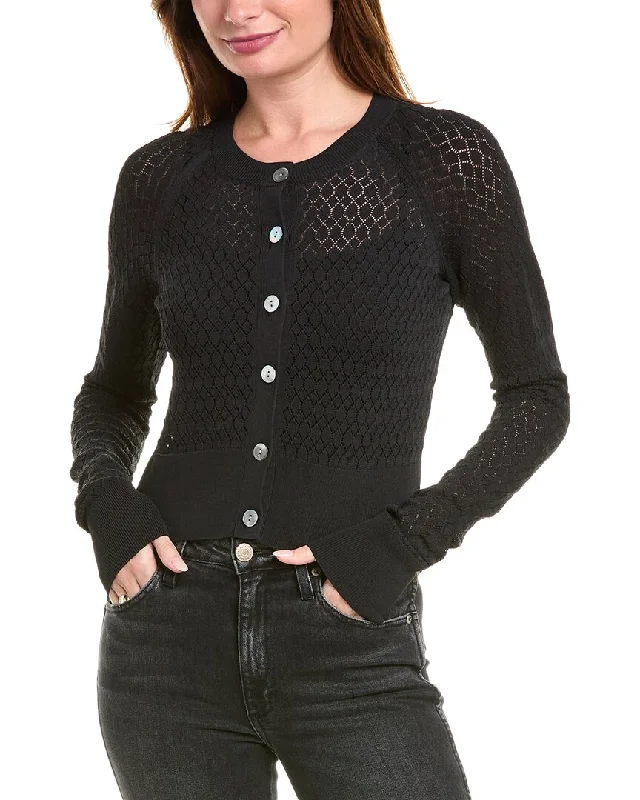 Joie Rosen Cardigan Solid Color Striped Floral Print