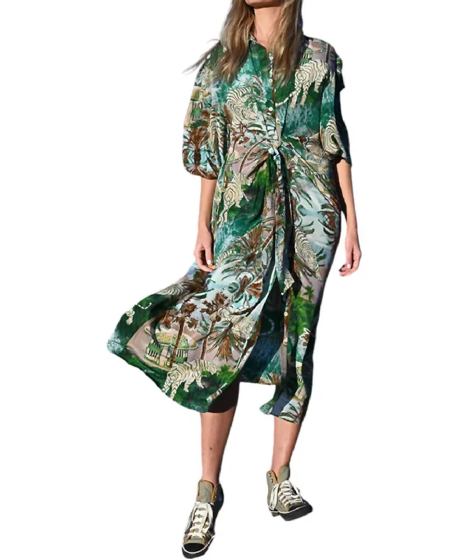 Silk Long Dress In Paradise