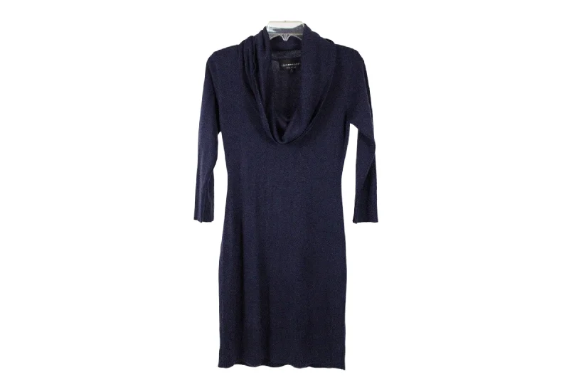 Connected Apparel Blue Sweater Dress | S Rayon Fabric Velvet Fabric Corduroy Fabric