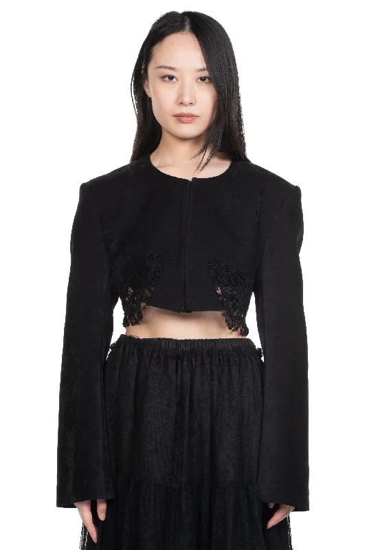 Velvet and Lace Blazer Women's Trench Blazer