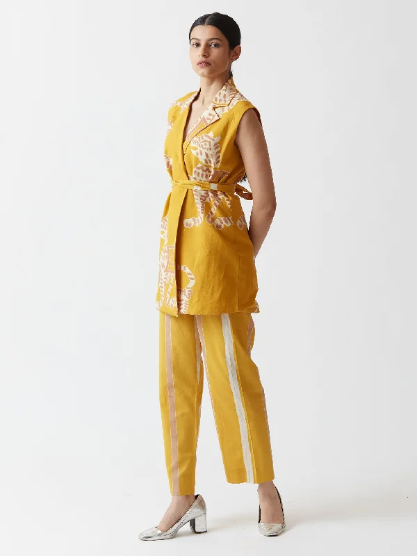 Sherni Jacket Set (Yellow) Faux Fur Fabric Real Fur Fabric Shearling Fabric