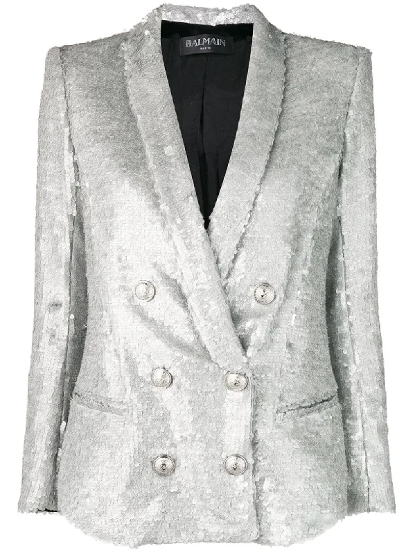 double breasted sequinned blazer Women's Premium Blazer