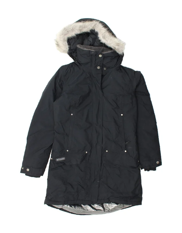 COLUMBIA Womens Omni-Tech Hooded Parka Jacket UK 10 Small Black Nylon Trendy Short Parka Coat COLUMBIA Womens Omni-Tech Hooded Parka Jacket UK 10 Small Black Nylon Trendy Short Parka Coat