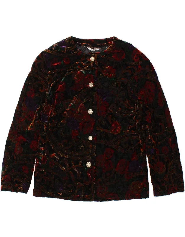 VINTAGE Womens 5 Button Blazer Jacket EU 40 Medium Multicoloured Floral Women's Premium Blazer