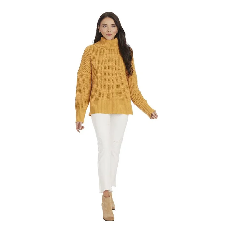 Randi Waffle Sweater in Mustard by Mudpie Sweater Knitwear Pullover