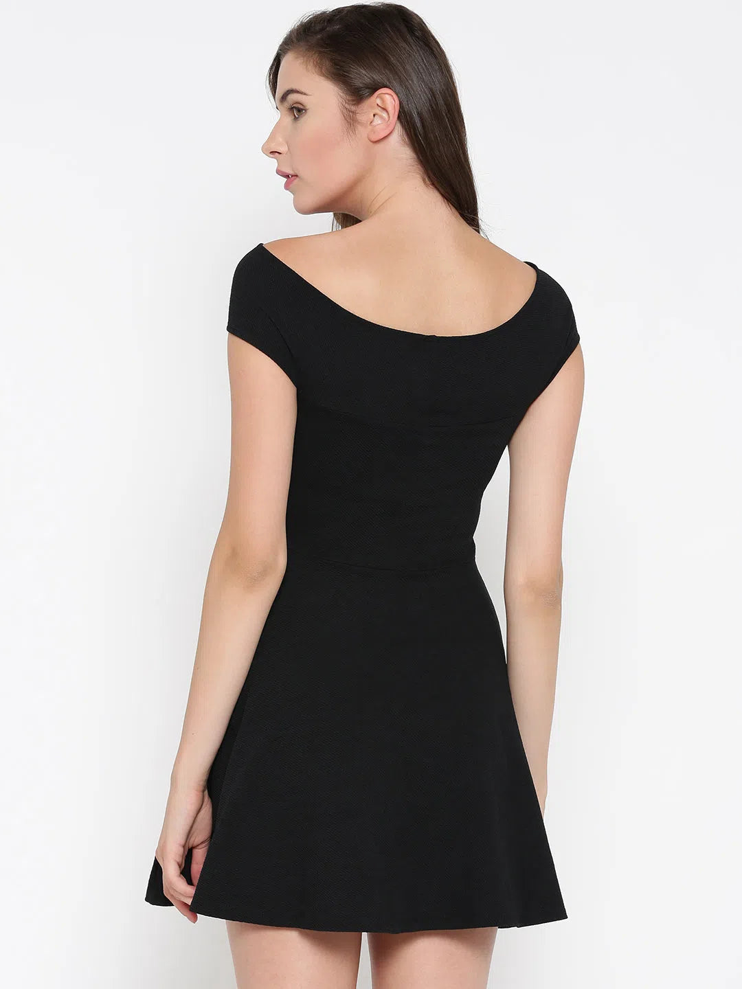 Black Bandage Bardot Skater Dress