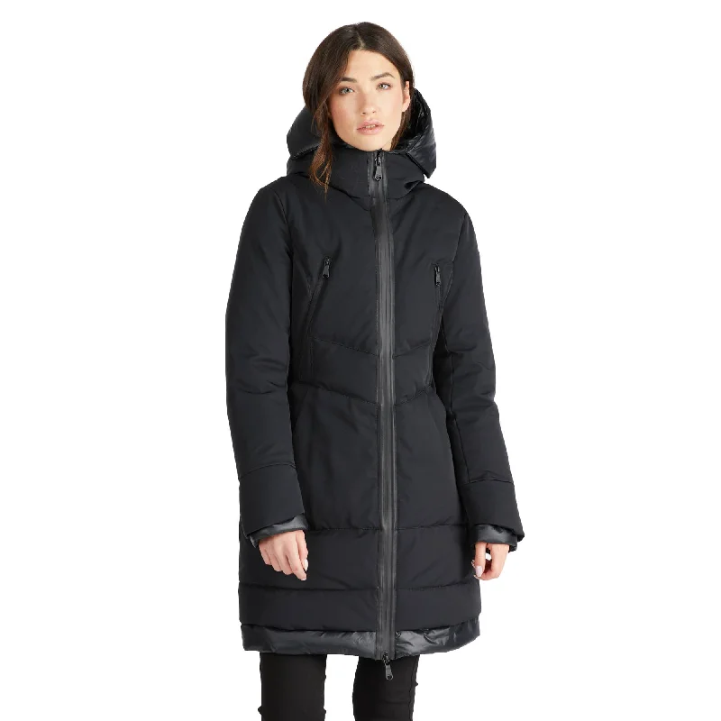 Pajar Women's Rimi Mid Length Parka with Fixed Hood Softshell Outdoor Parka Jacket