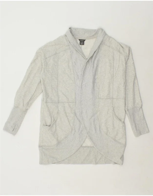 EDDIE BAUER Womens Open Cardigan Sweater UK 14 Medium Grey Elasticated Padded Insulated EDDIE BAUER Womens Open Cardigan Sweater UK 14 Medium Grey Elasticated Padded Insulated