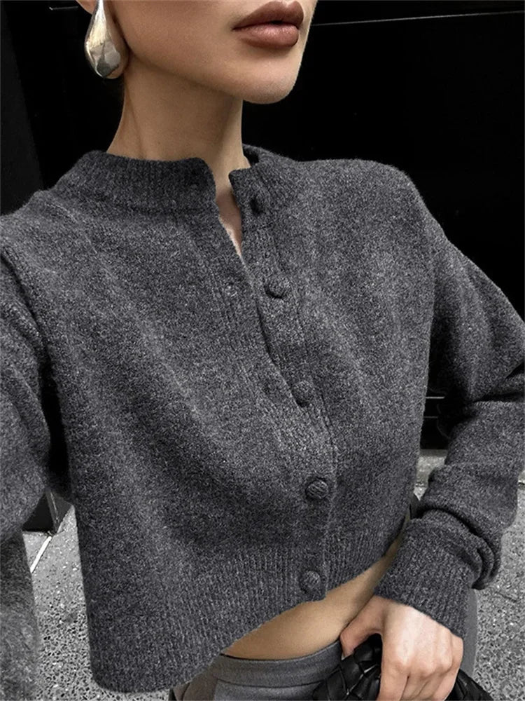Advbridge Knit Cardigan Sweater Female Long Sleeve Cropped Solid Top Streetwear Casual Patchwork Commute Top Women Knitwear Cardigan Neon metallic Matte Advbridge Knit Cardigan Sweater Female Long Sleeve Cropped Solid Top Streetwear Casual Patchwork Commute Top Women Knitwear Cardigan Neon metallic Matte