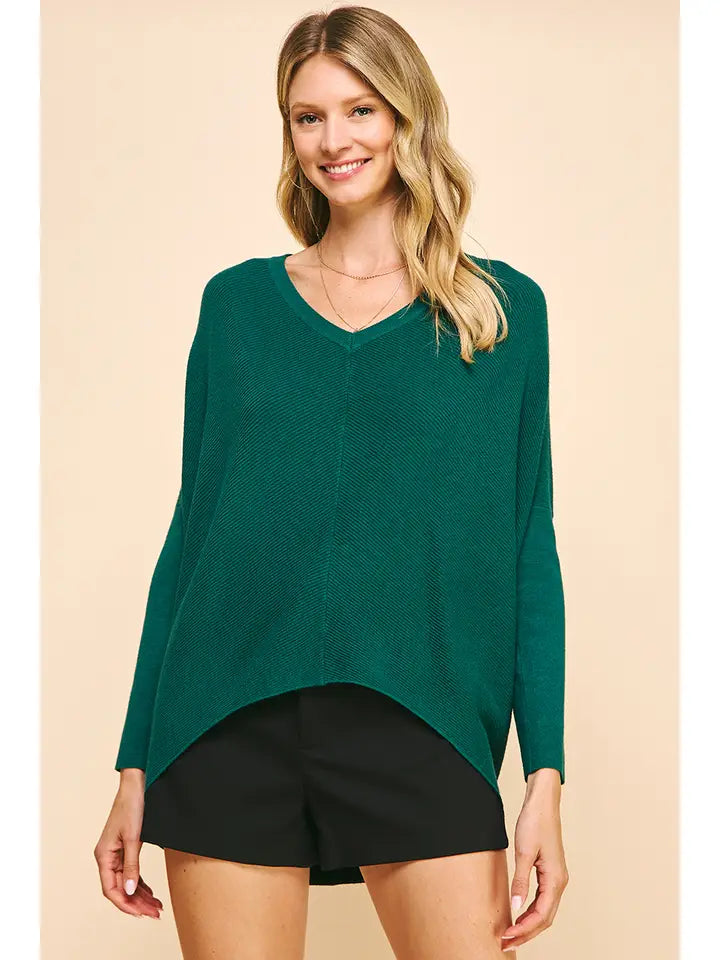 Women's Pinch Pine Green Sweater Lace Blend Ribbed Blend Corduroy Blend