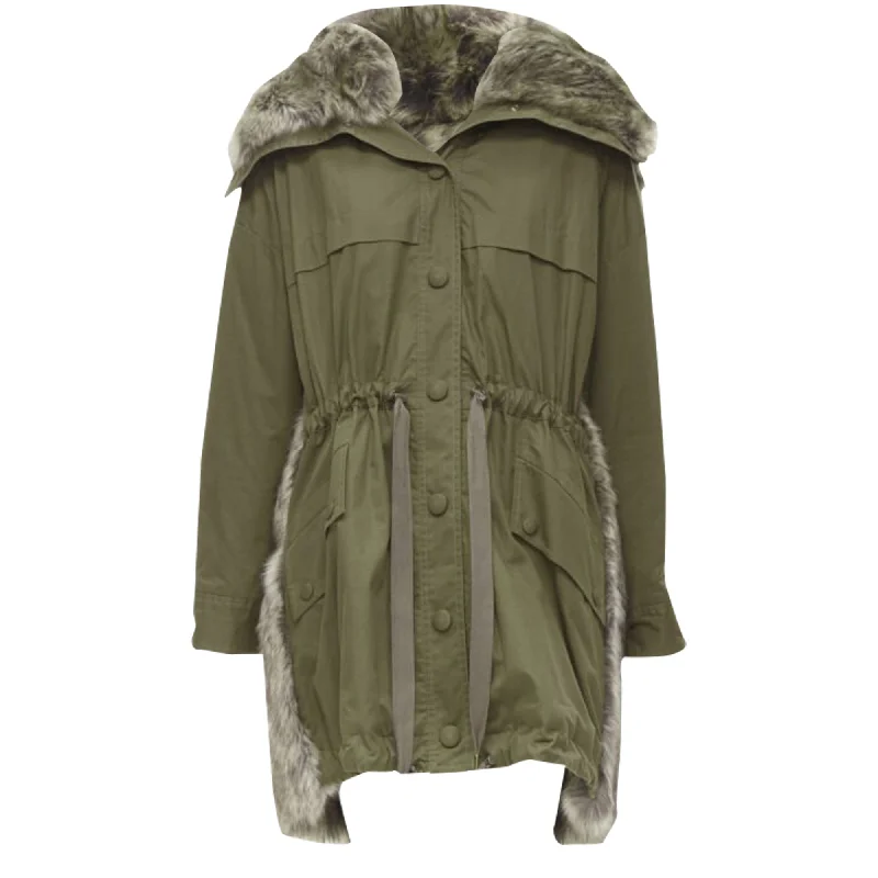 Stella McCartney faux fur military parka Waterproof Windproof Parka Coat