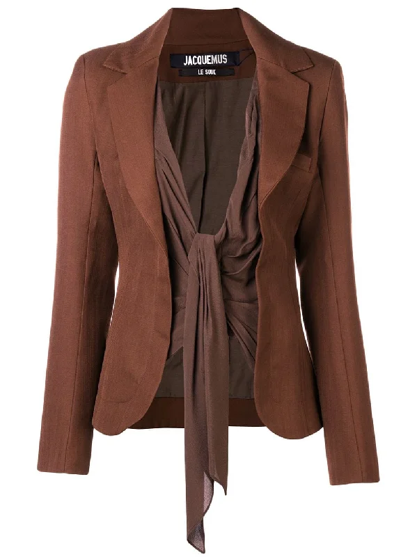 tie front tailored blazer Women's Trendy Jacket