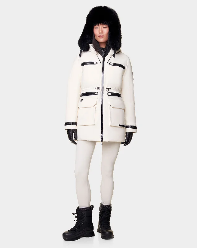 CARLY WOMEN'S RECYCLED STORMSHELL DOWN PARKA Classic Zipper Parka Jacket
