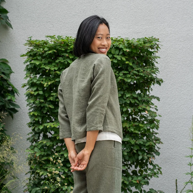 Linen Jacket Eden Oversized Jacket Tailored Jacket Straight Jacket