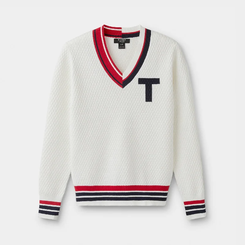 Golf V Sweater Satin Blend Silk Blend Wool Blend