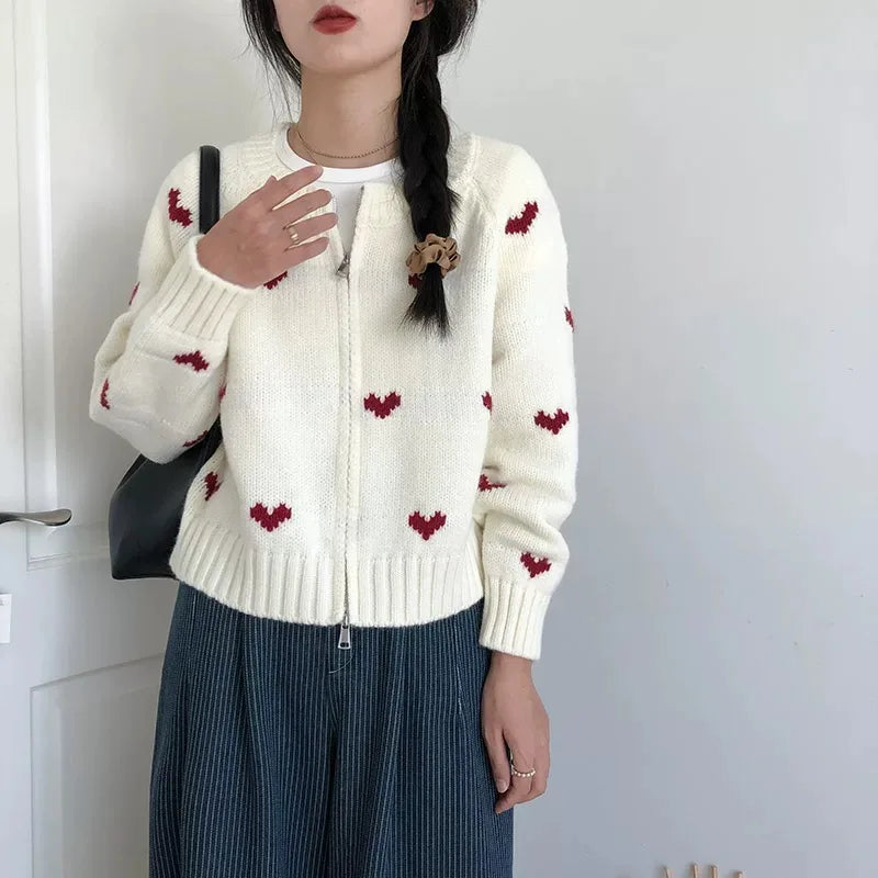 Advbridge White Vintage Women Knit Cardigan Love Embroidery Korean Fashion Long Sleeve Sweaters Slim Autumn Winter Kawaii Sweet Cotton Fabric Linen Fabric Terry Fabric Advbridge White Vintage Women Knit Cardigan Love Embroidery Korean Fashion Long Sleeve Sweaters Slim Autumn Winter Kawaii Sweet Cotton Fabric Linen Fabric Terry Fabric