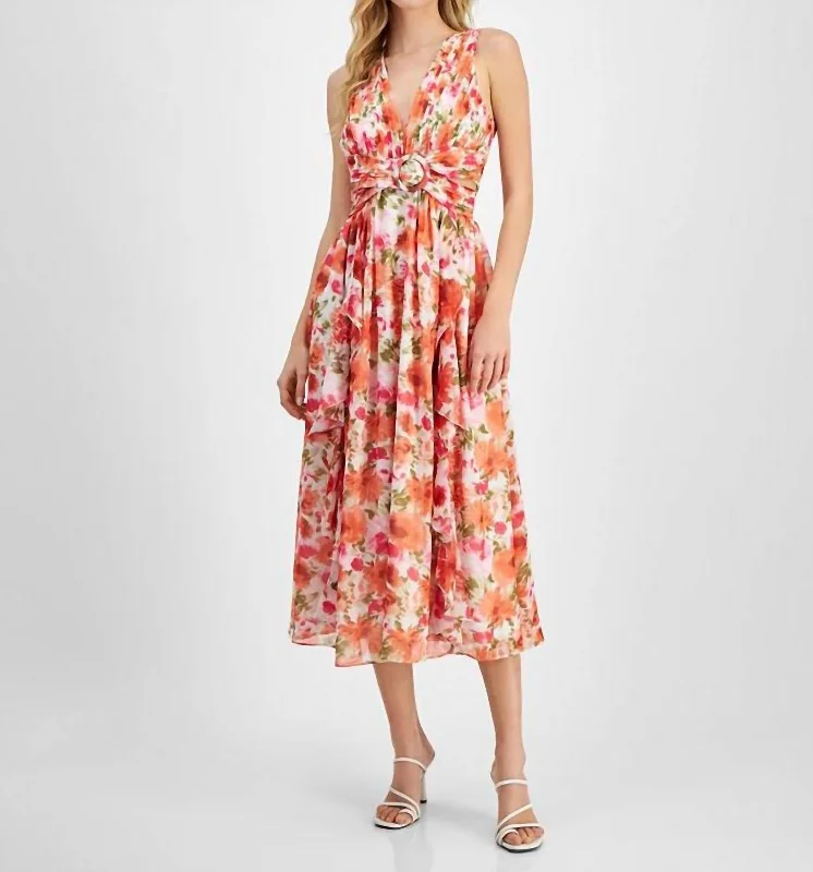 Lovisa Dress In Orange Floral