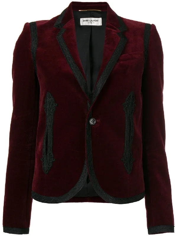 boxy embroidered velvet blazer Women's Premium Blazer