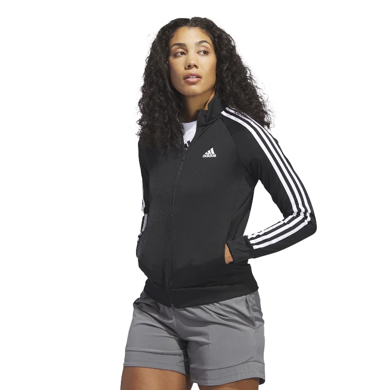 Women's Adidas Tricot Track Jacket Notch Collar Peter Pan Collar Cowl Neck